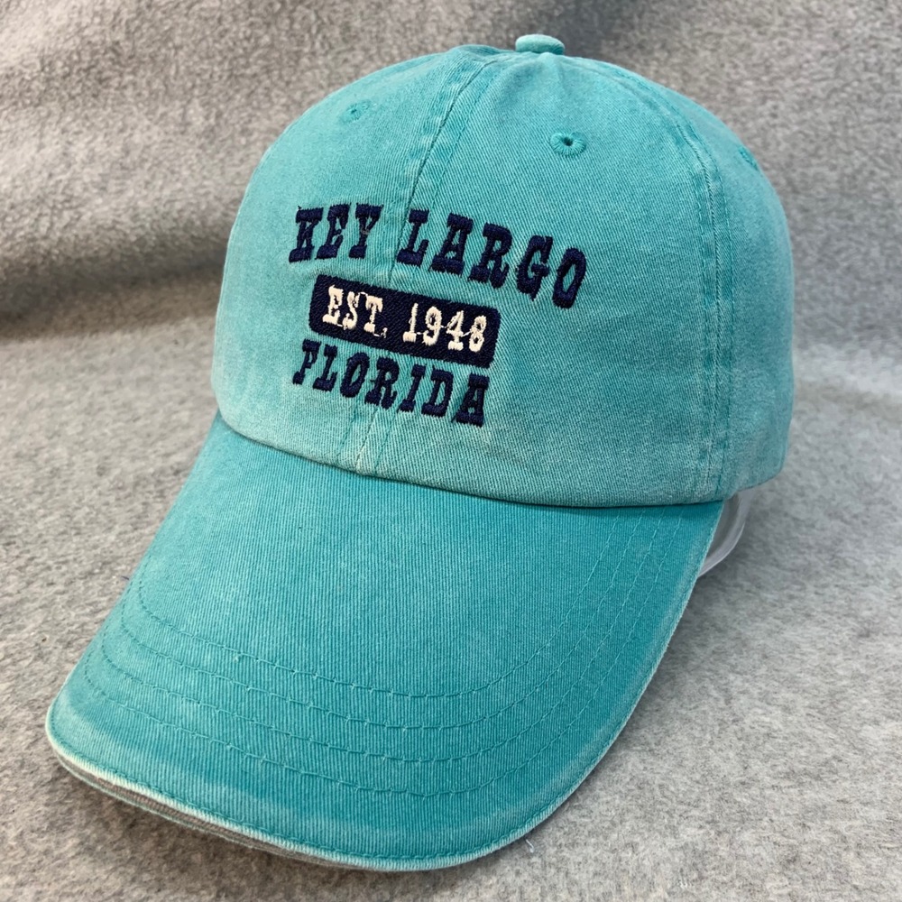 Key Largo Florida Unisex Teal Anvil Baseball Cap Embroidered Adjustable OSFM